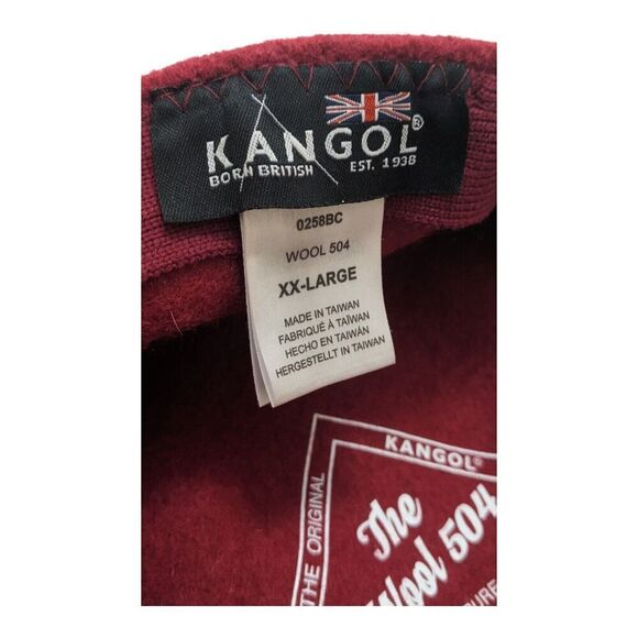 Kangol The Wool 504‎ Men's Driving Cap Hat 100% Wool Red XX Large 0258BC - Picture 6 of 6